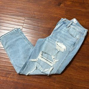 Hollister Light Blue Distressed Ankle Jeans
